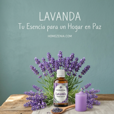 Aceite esencial y flores naturales para aprovechar los beneficios de la lavanda en Homezenia.