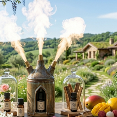 logotipo decorativo de Homezenia para bienestar en el hogar.