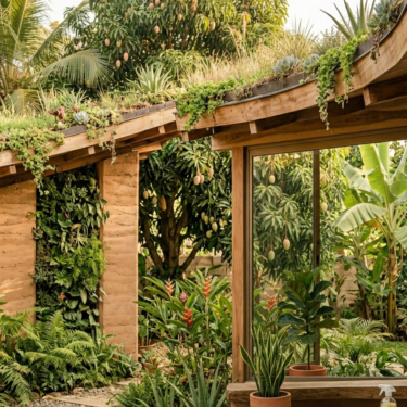 Diseño de bioarquitectura sostenible para un hogar saludable y natural.